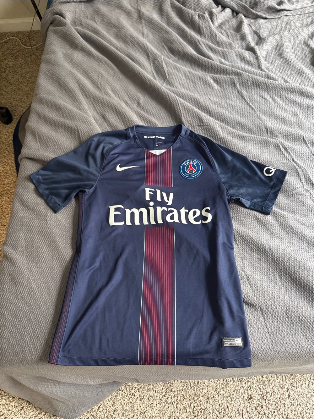Nike Paris Saint-Germain Navy and Maroon Soccer Jersey
